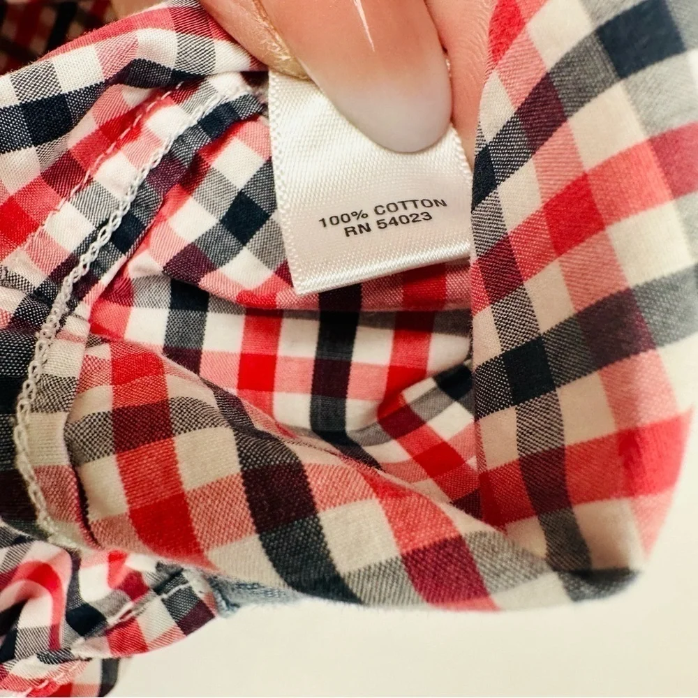 Banana Republic - Men's - Short Sleeve Button Up Plaid Shirt Soft Wash - Medium